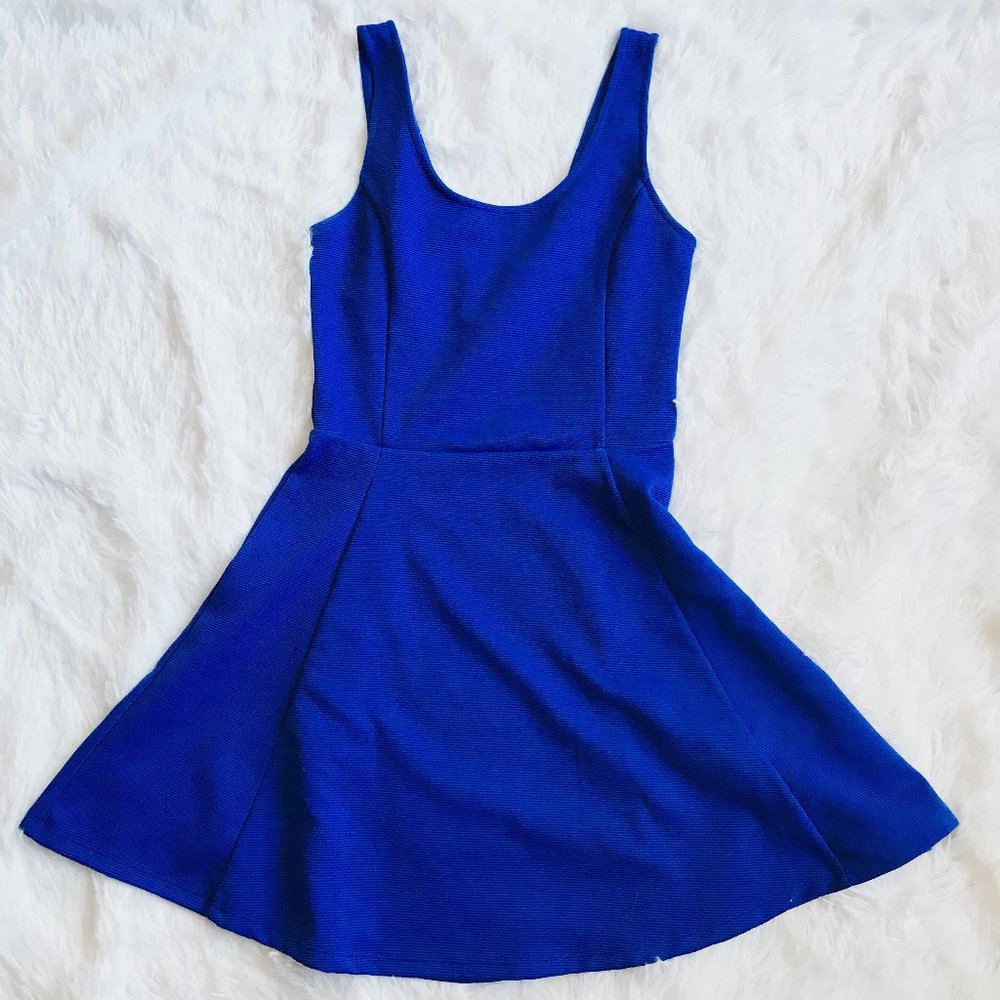 H&M Royal Blue Skater Dress Mini